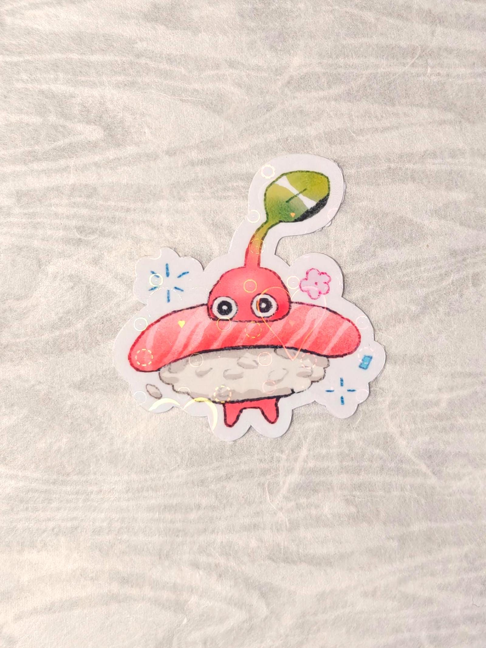 Holographic Red Pikmin Vinyl Sticker ~ Red Tuna