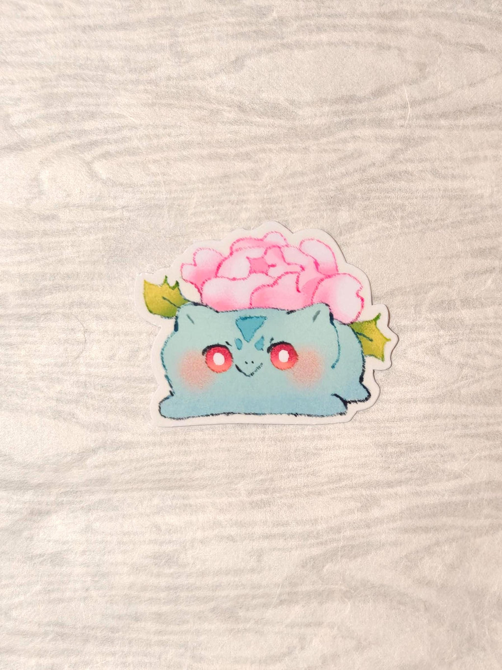 Sparkly Glitter Pocket Friends Vinyl Sticker ~ Bulbasaur Rose