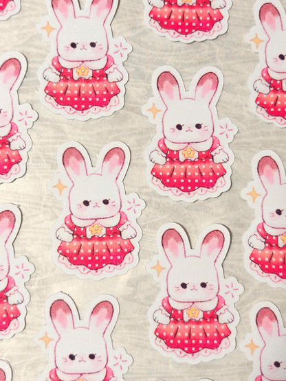 Calico Critter Bunny Sticker - Frosted Vinyl Waterproof Decal