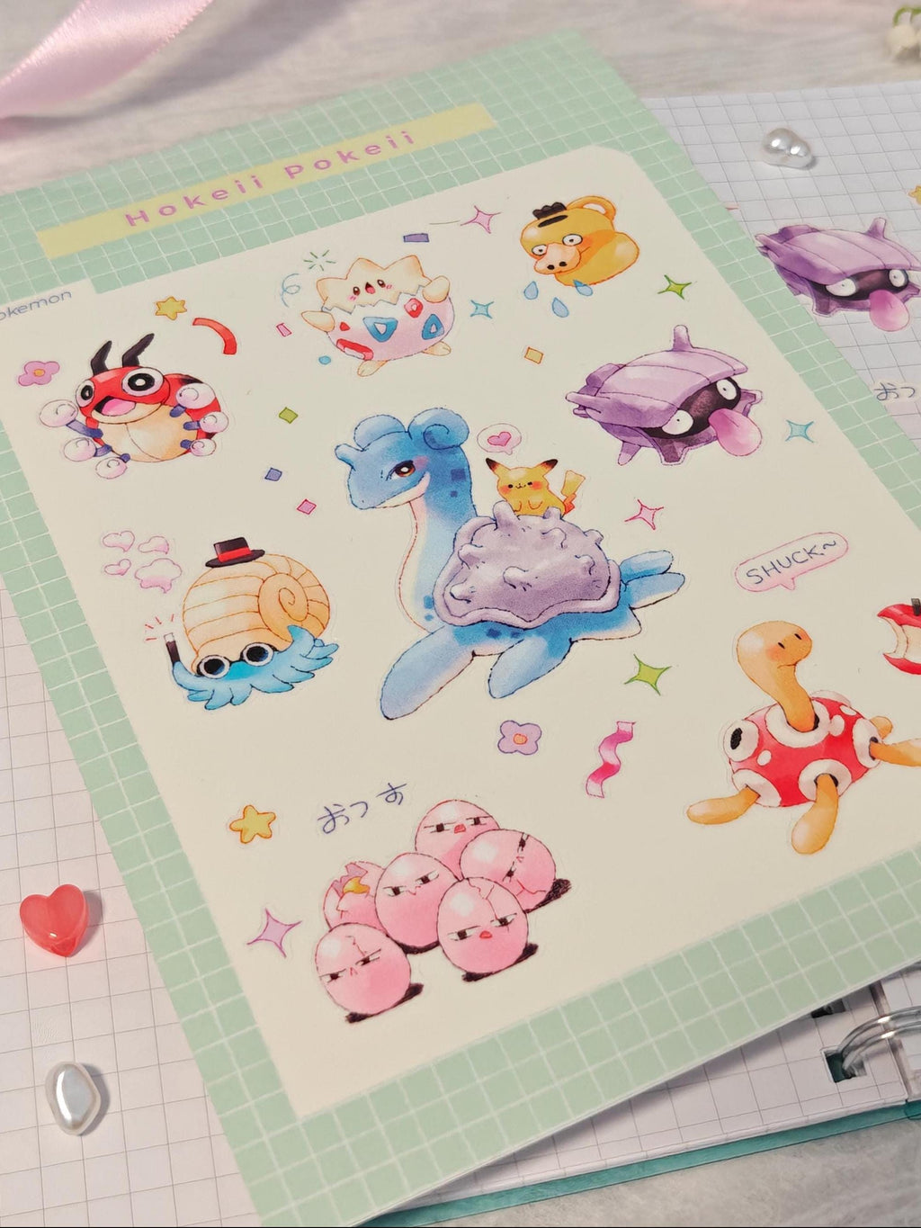Glossy Pokemon Vinyl Die-Cut Sticker Sheet