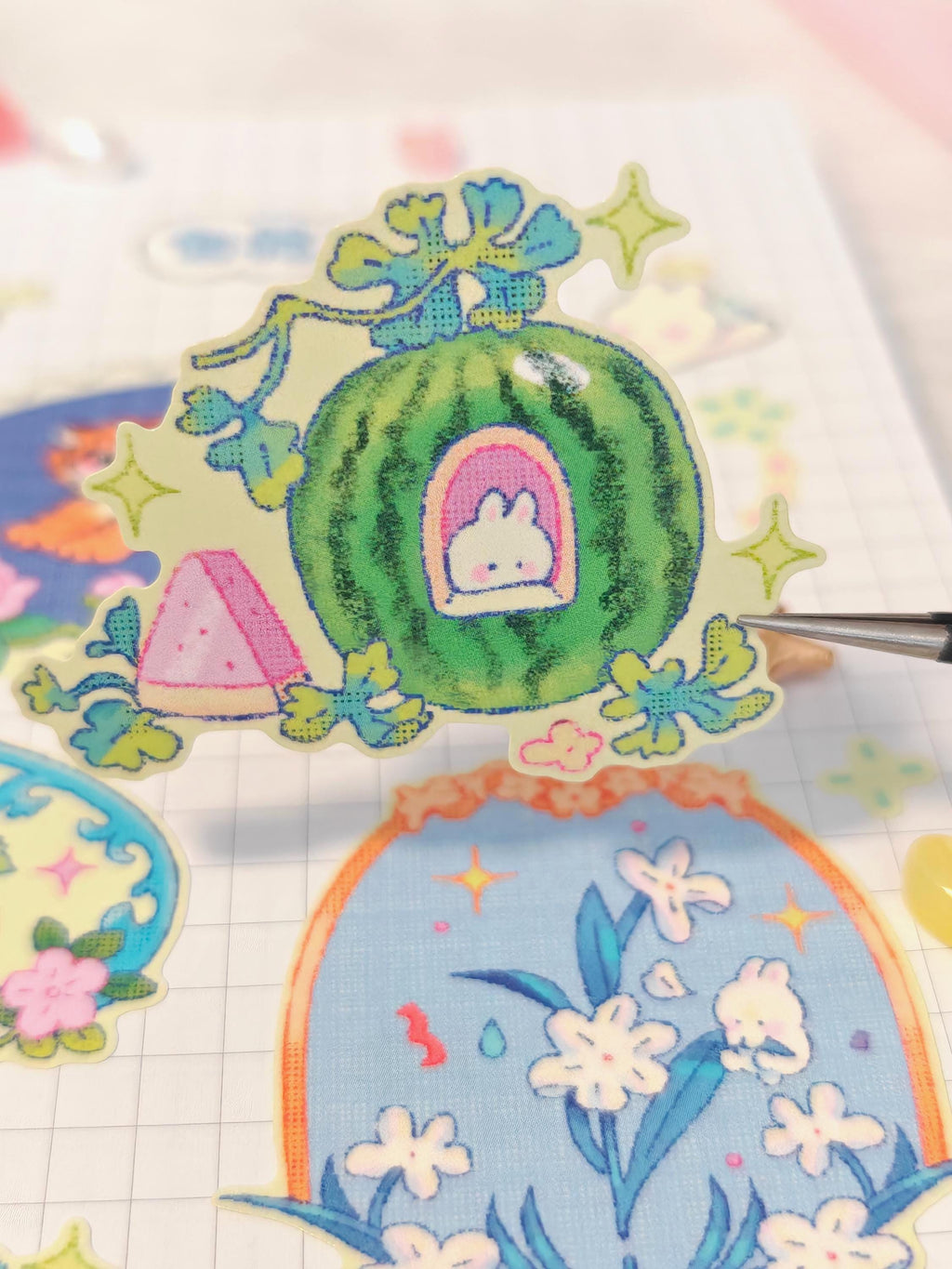 Glossy Chinese Remedies Vinyl Die-Cut Sticker Sheet