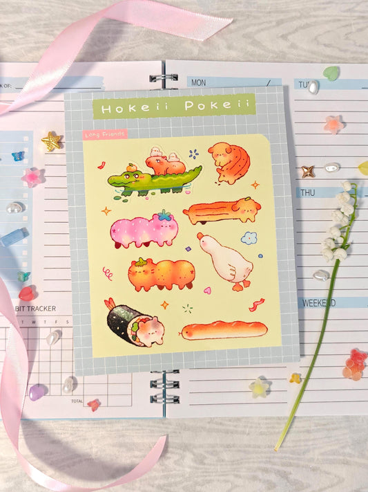 Super Cute Sticker Sheet - Long Friends