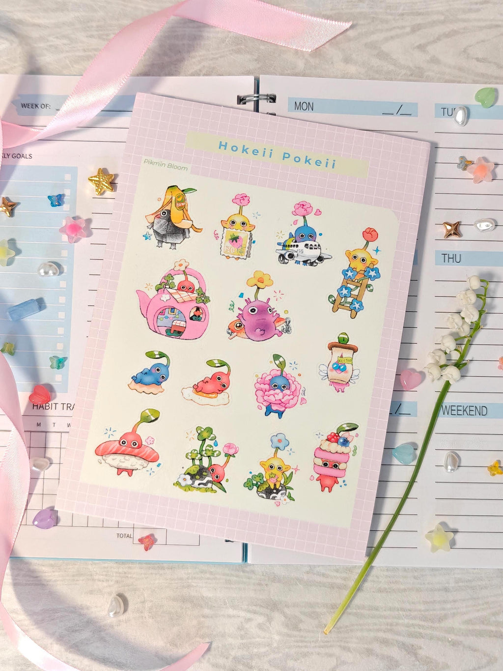 Glossy Pikmin Vinyl Die-Cut Sticker Sheet