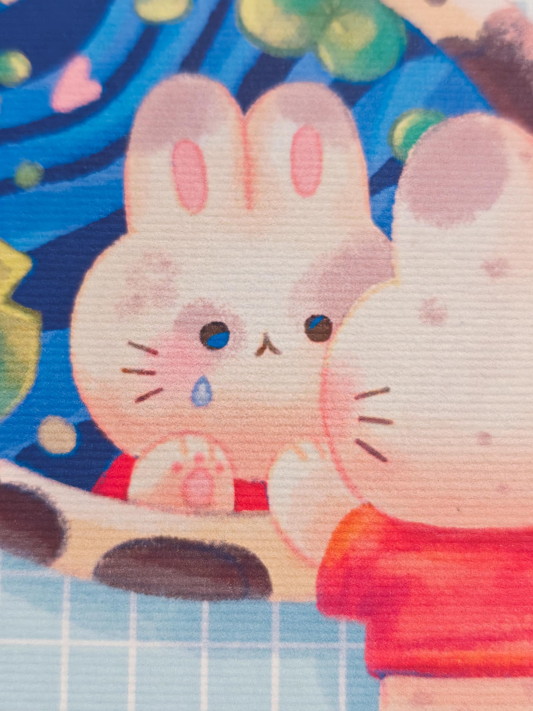 Sad Bunny Mini Textured Art Print