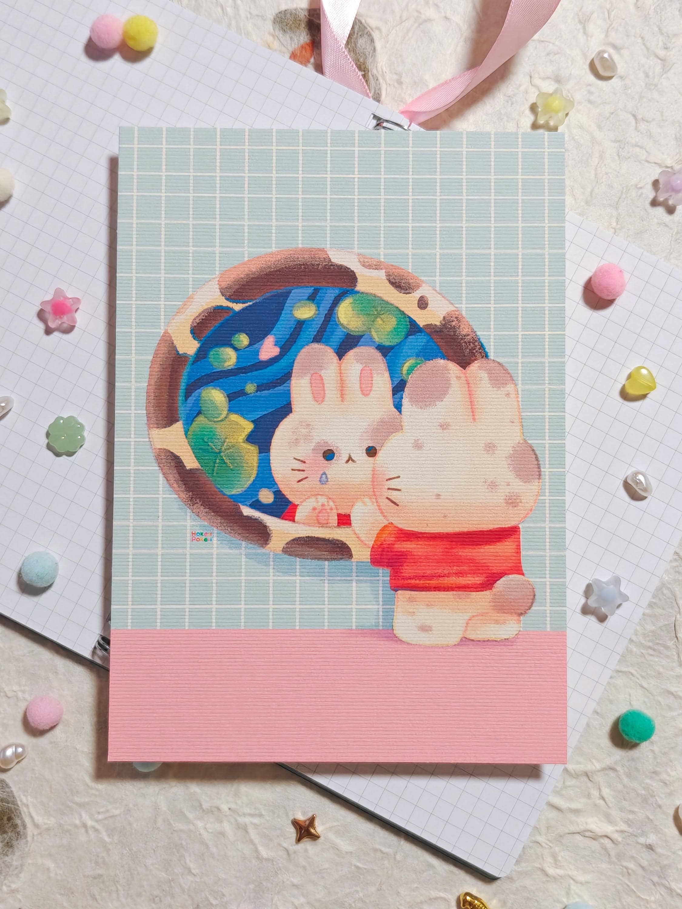 Sad Bunny Mini Textured Art Print