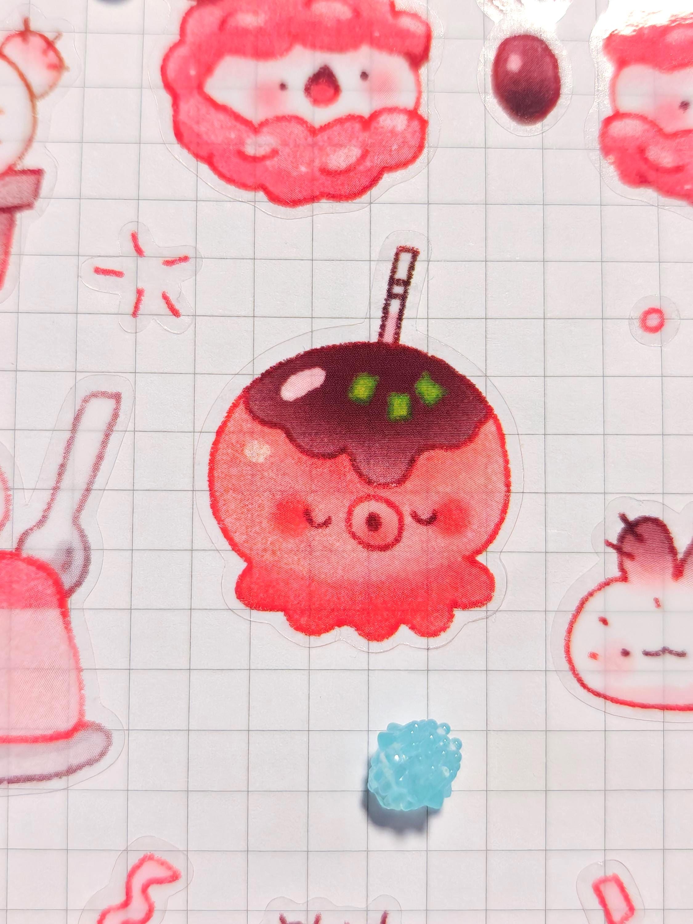 Transparent Munchie Friends Vinyl Die-Cut Glossy Sticker Sheet