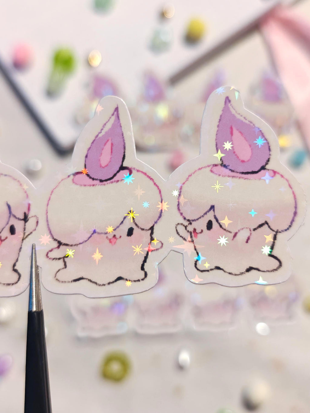 Holographic Pocket Friends Vinyl Sticker ~ Litwick