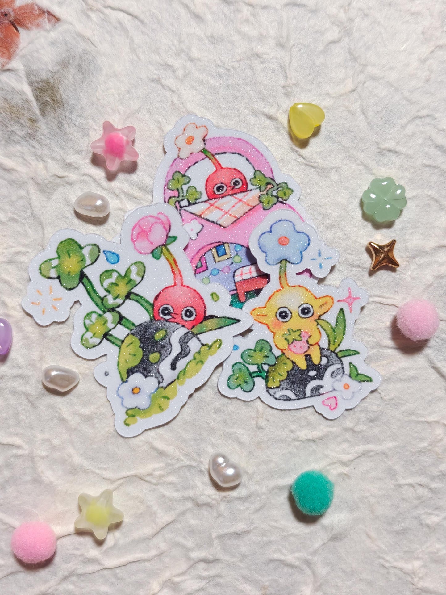 Woodland Pikmin Sticker Set: Frosted Vinyl Die-Cut