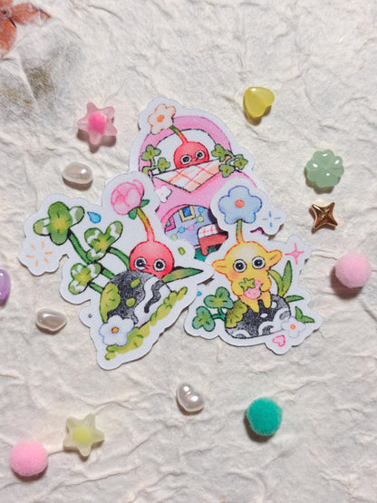 Woodland Pikmin Sticker Set: Frosted Vinyl Die-Cut