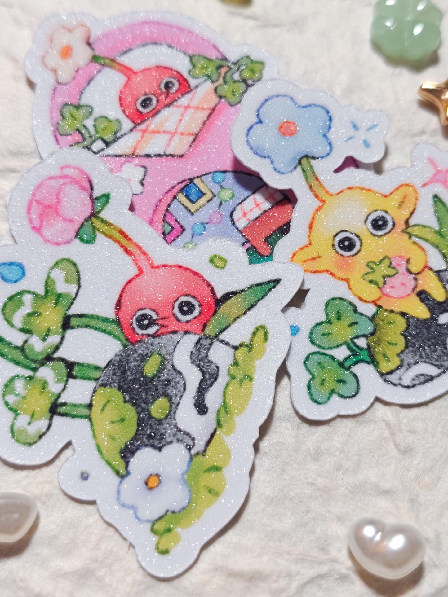 Woodland Pikmin Sticker Set: Frosted Vinyl Die-Cut
