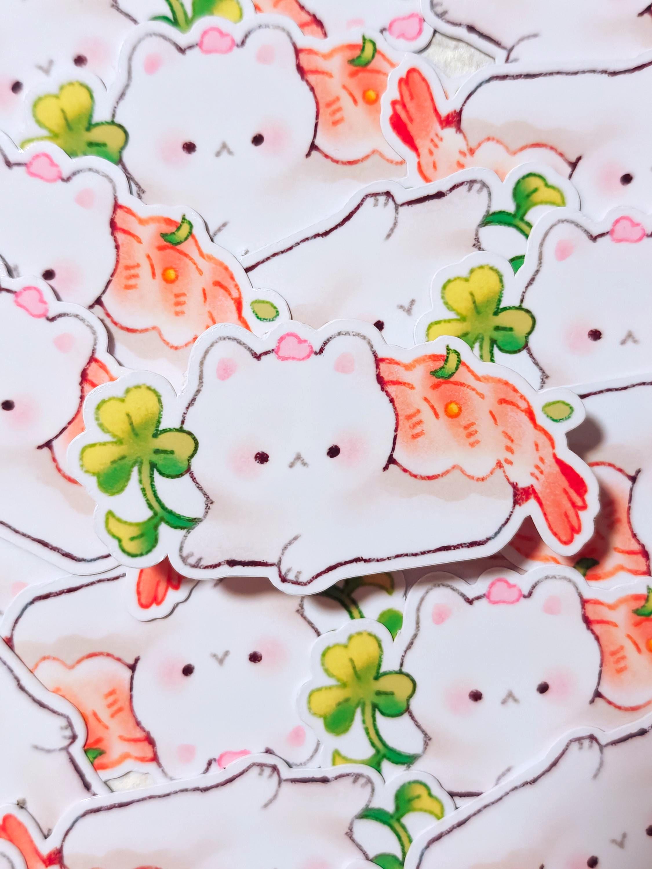 Glossy Sushi Cat Vinyl Sticker ~ Shrimp
