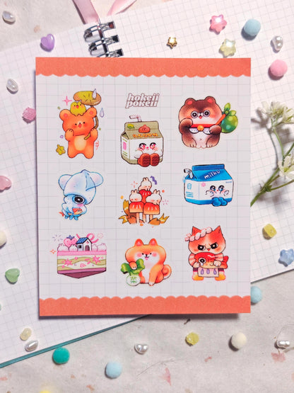 Super Cute Whimsy Pals Sticker Sheet