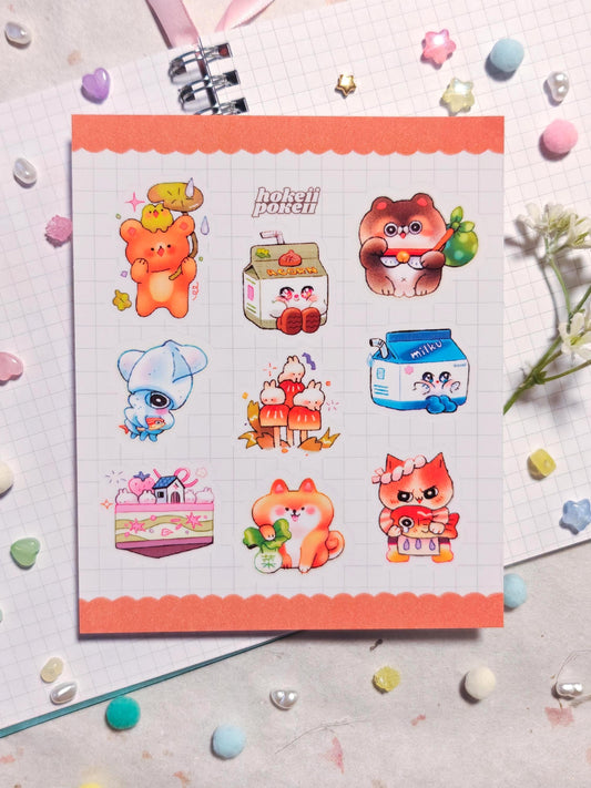 Super Cute Whimsy Pals Sticker Sheet