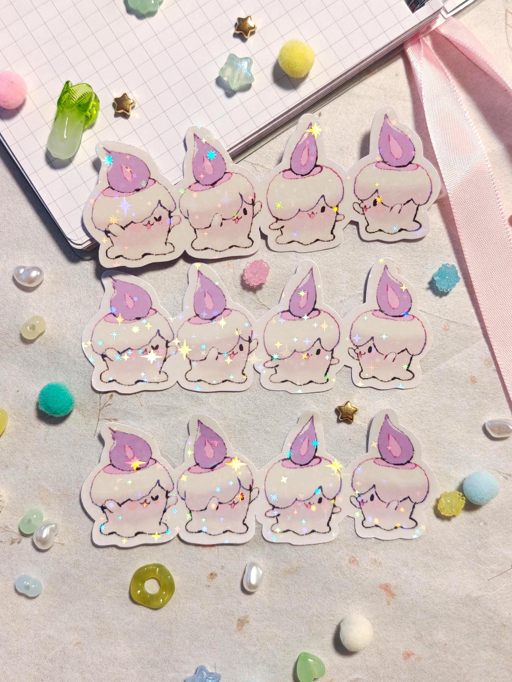 Holographic Pocket Friends Vinyl Sticker ~ Litwick