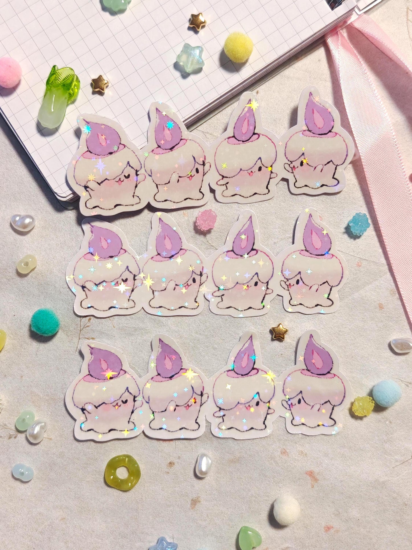 Holographic Pokemon Sticker ~ Litwick