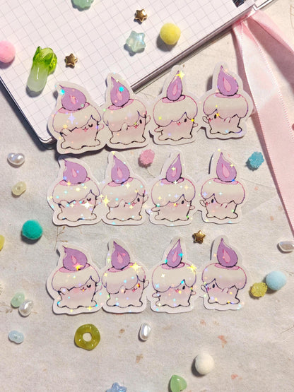 Holographic Pokemon Sticker ~ Litwick