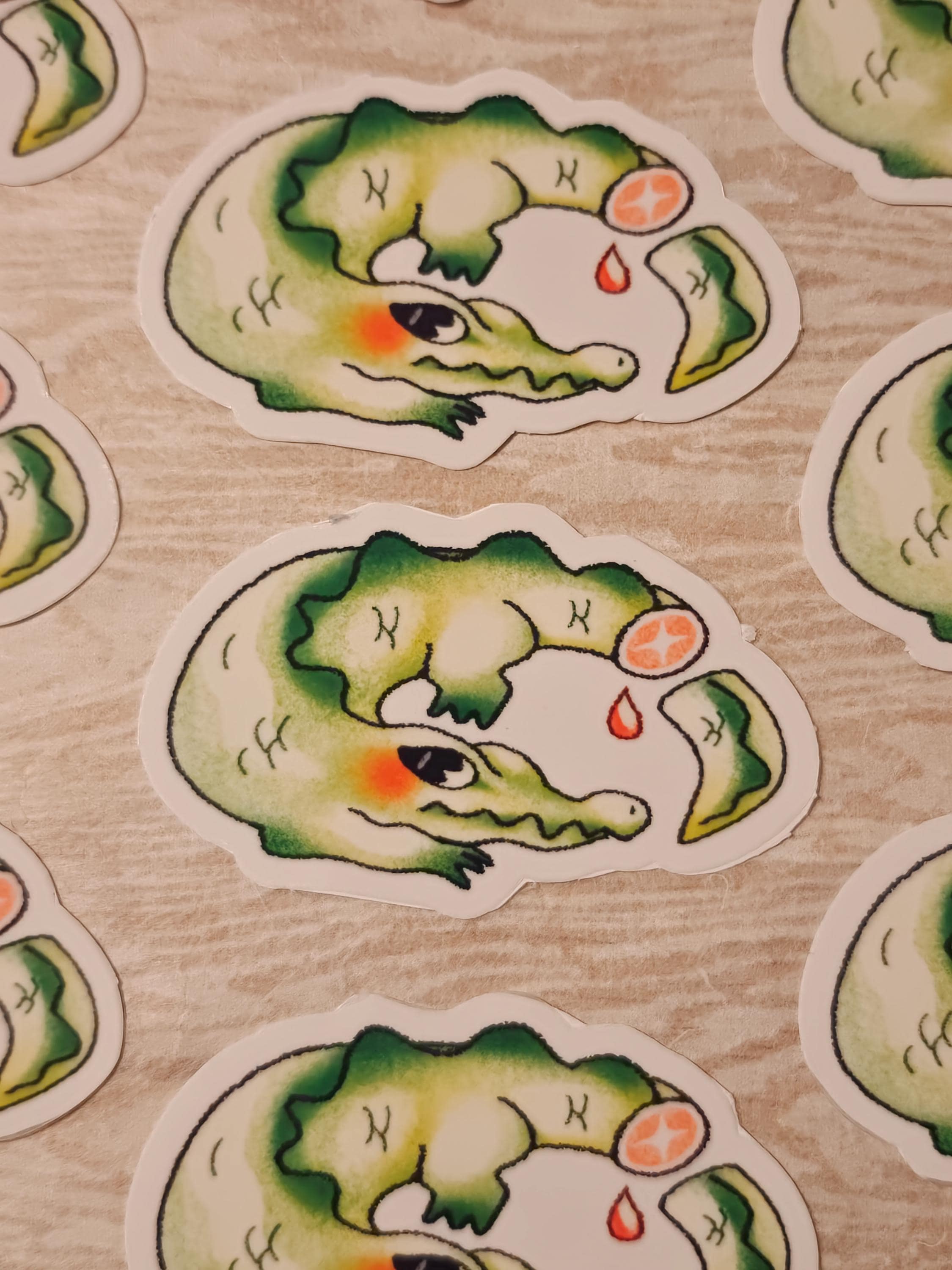 Glossy Crocodile Vinyl Sticker