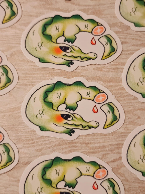 Glossy Crocodile Vinyl Sticker