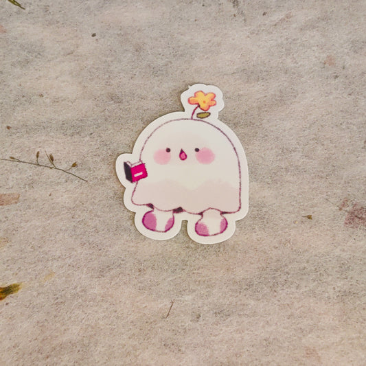 Ghost Bookworm Sticker