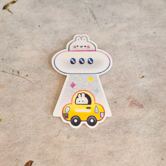 Bunny UFO Sticker