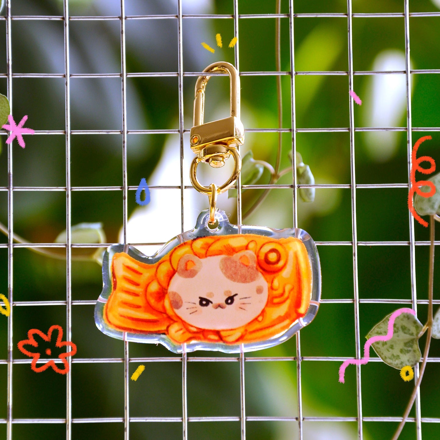 Taiyaki Cat Keychain